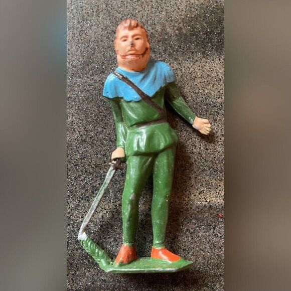 Lot 8 Robin Hood Friar Tuck Merry Men Cast Lead Figures Vintage Manoil 1940/50 - Picture 16 of 16